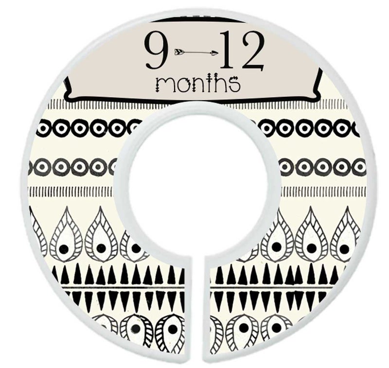 Mumsy Goose Nursery Closet Dividers Closet Organizers Baby Clothes Dividers Monochrome Boho - Image 5